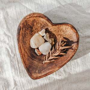 Bowls And Trays: Wooden Heart Dish