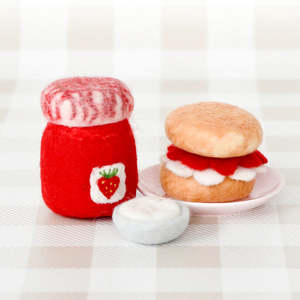 Play Food: Tara Treasures | Felt Food - Jam and Scone Set