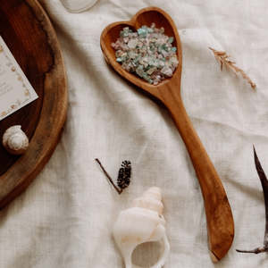 Teak Wood Heart Spoon