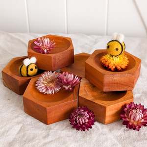 Artisans Of Batur Village: Natural Wooden Beehive Bowl Plates
