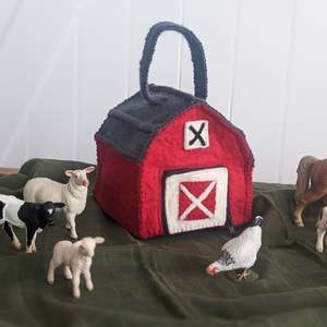 Tara Treasures | Felt Home - Farm Barn Play Bag