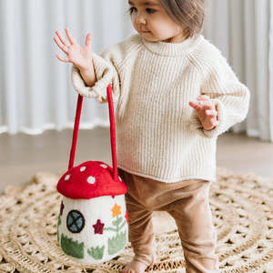On The Go Play: Tara Treasures | Felt Home - Mushroom Toadstool Bag
