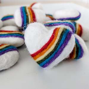 Felt Rainbow Pocket Heart