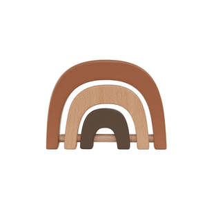 Rattles And Teethers: OYOY Design - Wooden Rainbow Rattle