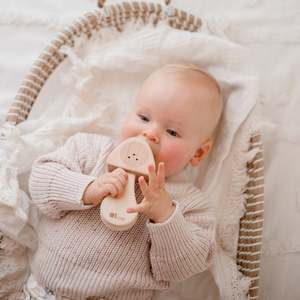 Rattles And Teethers: Qtoys | Wooden Mushroom Rattle