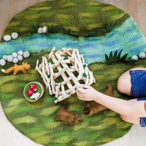 Tara Treasures | Felt Mat - Round River Playscapes (2 sizes)