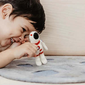Tara Treasures | Felt Mat - Moon Crater Playscape with Astronaut
