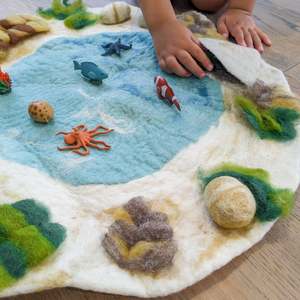 Aquatic Adventures: Felt Mat - Round Rockpool Playscape