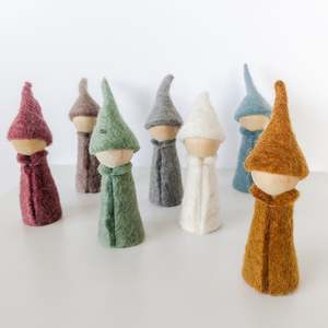 Felt Balls And Educational Resources: Earth Folk Peg Dolls (Set of 7)