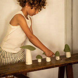 Muskhane Felt Mushrooms | Sage