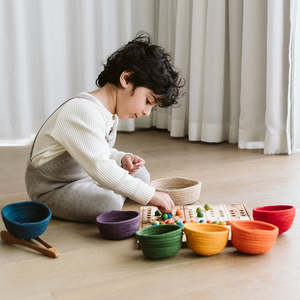Fair Trade Baskets: Rainbow Cotton Sorting Bowl Set