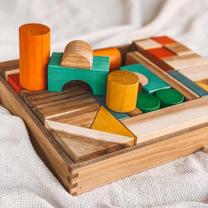 Qtoys | Natural Wooden Blocks - Colour