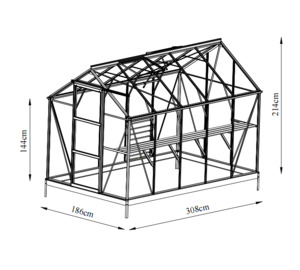 Products: Fairway Kiwi Prime Glasshouse 6x10ft 4mm tempered glass (Single Door)