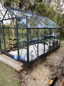 Products: Fairway Kiwi Prime Glasshouse 8x10ft 4mm tempered glass (Black Edition)