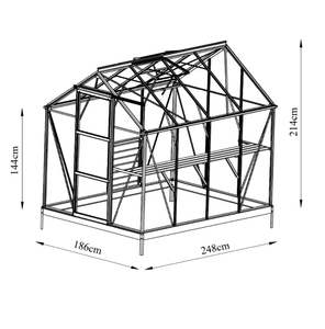 Fairway Kiwi Prime Glasshouse 6x8ft 4mm tempered glass (Single Door)