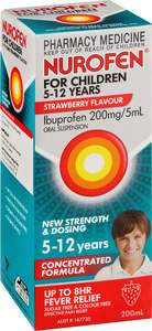 Pain Relief: NUROFEN For Children (5 - 12 years) 200ml Strawberry