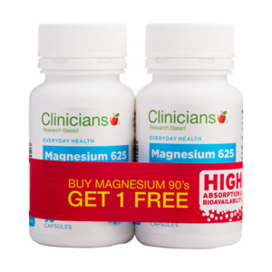 Clinicians Magnesium 125mg 90 cap - BUY 1 GET 1 FREE