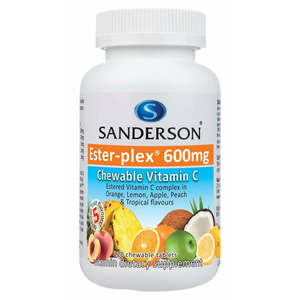 SANDERSON Ester-Plex Vitamin C 600mg 220 Five Fruits Flavour Chewable Tablets