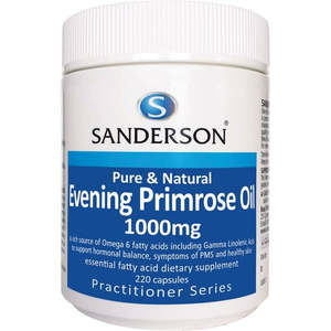 Health Supplements: SANDERSON Evening Primrose Oil 1000mg 220 Capsules