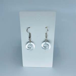 Te Maia Silver Koru Small Drop Earrings