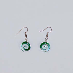 Giftsforher: Te Maia Green Koru Small Drop Earrings