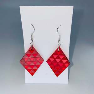 Giftsforher: Red Diamond Drop Earrings