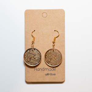 Golden Round Drop Earrings