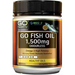 Go Healthy: GO Fish Oil 1,500mg Odourless 175 SoftGel Capsules