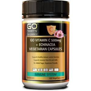 Go Healthy: GO Vitamin C 500mg + Echinacea Vegetarian Capsules 100 VegeCapsules