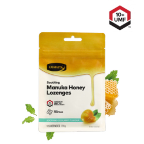 COMVITA Soothing Manuka Honey Lozenges - Coolmint 12 pack