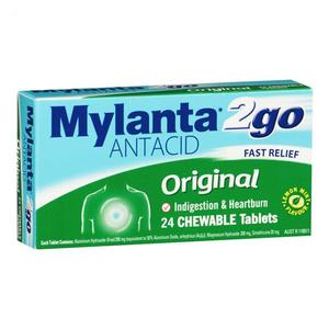 Indigestion: MYLANTA 2 Go Original Tabs 24