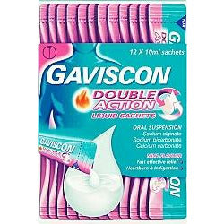 Indigestion: GAVISCON Dual Action Liquid Sachets 12x10ml