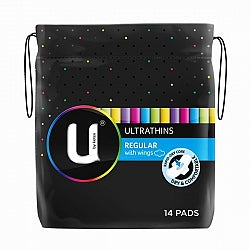 U by Kotex Ultrathins Regular Pads - With Wings 14's