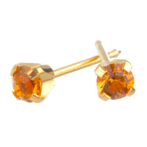 Birthstones: November 3mm Gold Claw Earrings