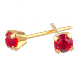 Birthstones: July 3mm Gold Claw Earrings