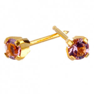 Birthstones: June 3mm Gold Claw Earrings