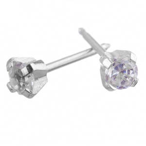 Silver Cubic Zirconia 3mm Earrings
