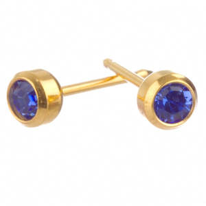 September 3mm Gold Bezel Earrings