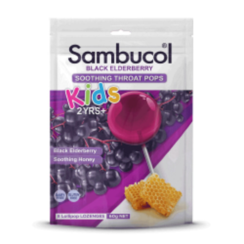 Sambucol Soothing Throat Pops - Kids 2+ years