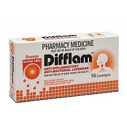 Mouth Throat Treatments: DIFFLAM Lozenges Orange 16 Pack