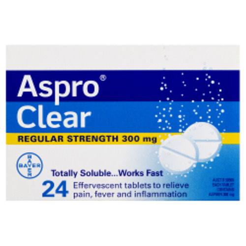 Pain Relief: ASPRO Clear 300mg 24tabs
