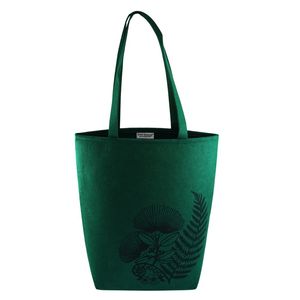 Tote Bag Felt NZ Flowers & Fern Green 42x40x12cm