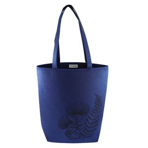 Best Selling: Tote bag felt NZ flowers & fern navy 42x40x12cm