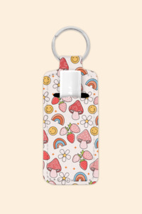 Smiley Mushies - Lip Balm Holder Keychain