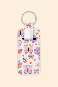Butterfly Garden - Lip Balm Holder Keychain