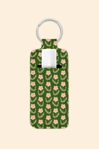 Flower Wallpaper - Lip Balm Holder Keychain
