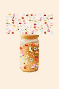 Glass Tumblers: Cowgirl Brunch Glass Tumbler