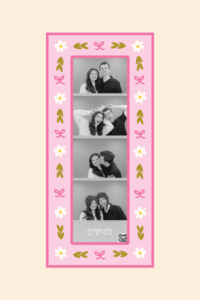 Pink Leaves Magnetic Photostrip Frame