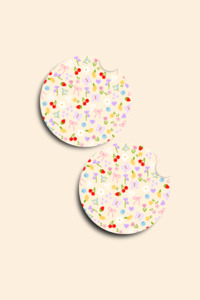 Car Accessories: Bow Garden Car Coasters - 2 Pack