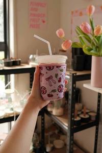 Iced Coffee Coozies: Disco & Bows Coffee Coozie